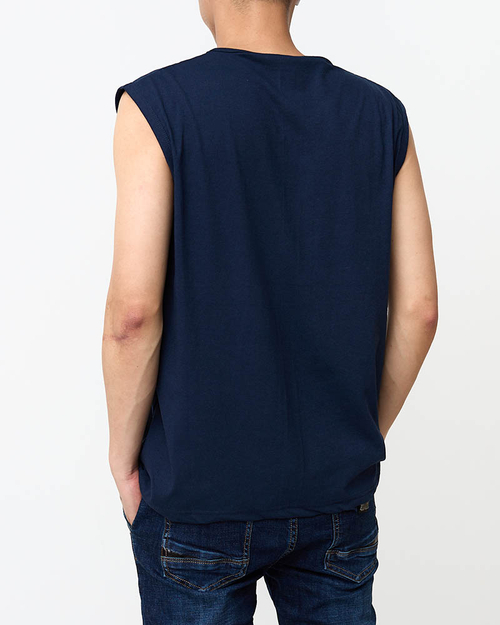 Чоловіча темно-синя футболка без рукавів - Одяг