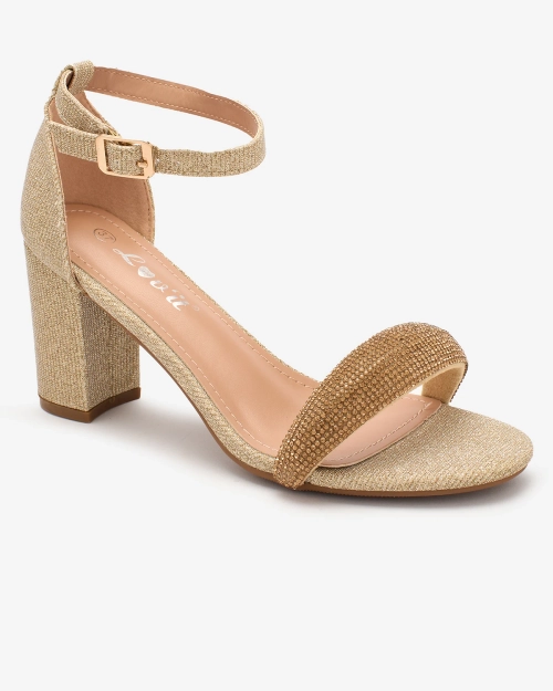 OUTLET Royalfashion Жіночі босоніжки на шпильці Ariefi блискучого золота
