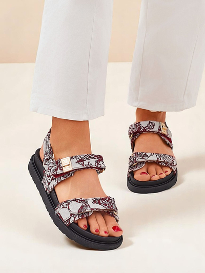Royalfashion Damensandalen mit Aloe-Print