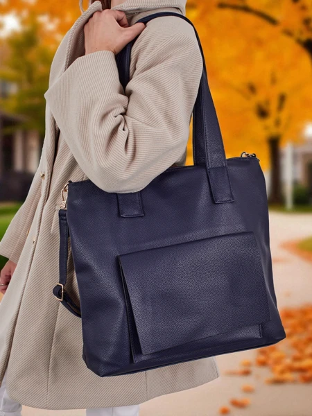 Große Damenhandtasche Shopper Moon Whisper aus Öko-Leder