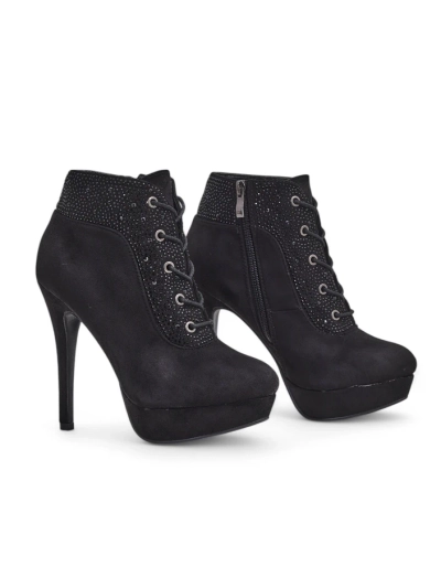 Royalfashion Damen Stiefeletten mit Absatz und Strass Efelolo