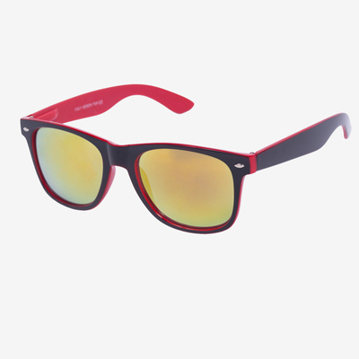 Rote Damensonnenbrille mit holografischem Spiegelfinish - Accessoires
