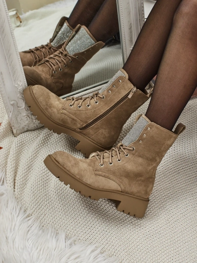 Öko-Wildleder Schnürstiefeletten Damen Ferlyne