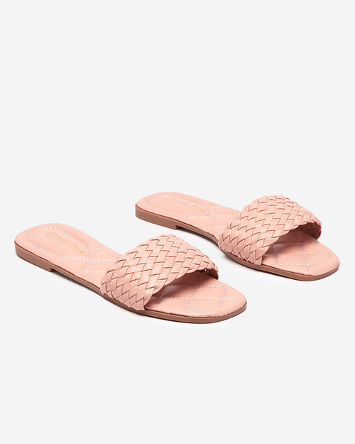 Жіночі рожеві тапочки з плетеною смужкою Cocota - Взуття