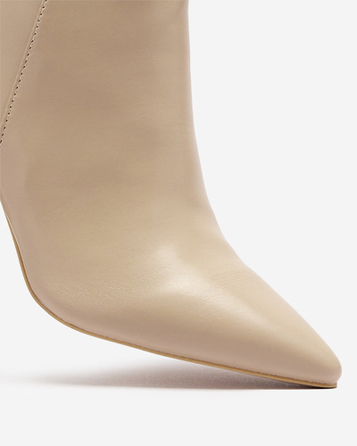 Бежеві жіночі черевики на шпильках Sertika - Взуття