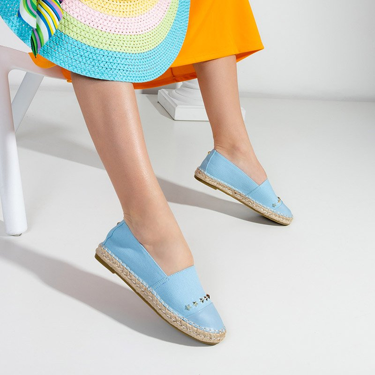 OUTLET Blaue Damen-Espadrilles mit Fraus-Sternen - Schuhe