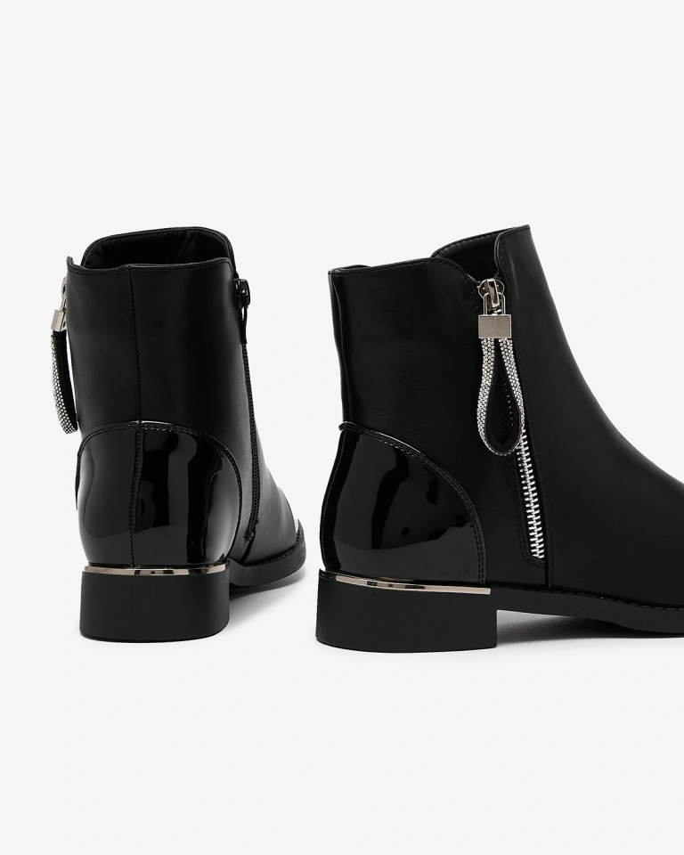 Royalfashion Klassische schwarze Damenstiefel a'la noble boots Urban Glam