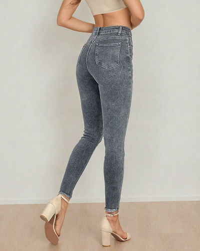 Royalfashion Damen-Röhrenjeans mit Reibung