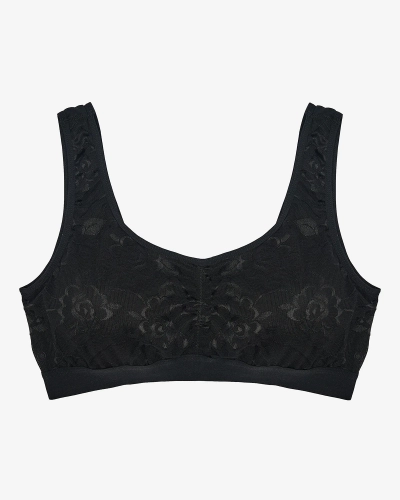 Жіночий спортивний бюстгальтер з мереживом чорного кольору PLUS SIZE - Нижня білизна