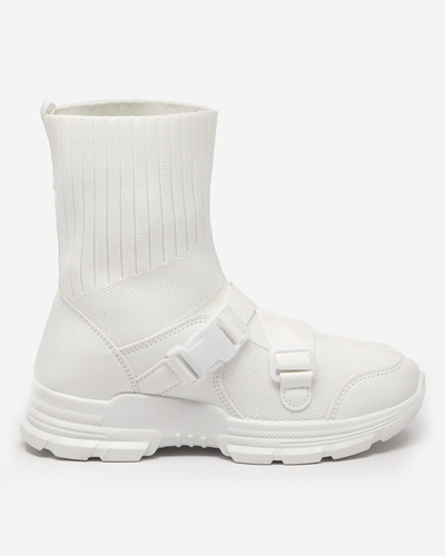 Weiße High-Top-Sneaker für Damen mit Cerini-Verzierung - Schuhe