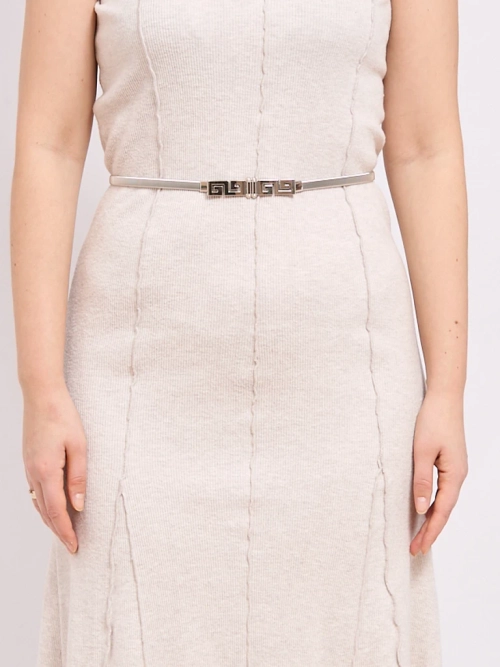 Жіночий металевий срібний пасок Heraklesa Greca glamour стильний 64-100 см