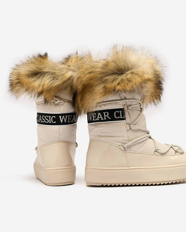 Royalfashion Schnürstiefel a'la Schneestiefel mit Pelz Heccti