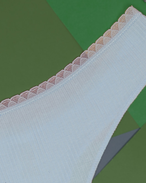 Жіночі сині ребристі стрінги - Нижня білизна