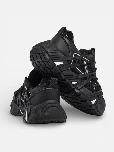 Sneakersy Damskie Athena Czarne Syntetyczne Sportowe na Co Dzień