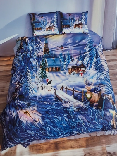 Royalfashion Weihnachtsbettwäsche 160x200 3-TEILIGES Set