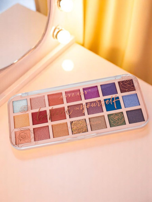 ANYLADY Палетка з 21 тіней для повік з глітером і матовими відтінками Glamour Color&Nude