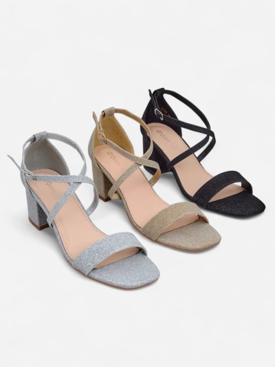 Royalfashion Glitzer Damen-Sandalen Rokates