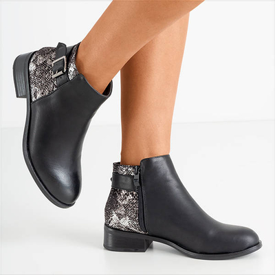 Schwarze Damenstiefel mit flachen Absätzen Fireli - Footwear