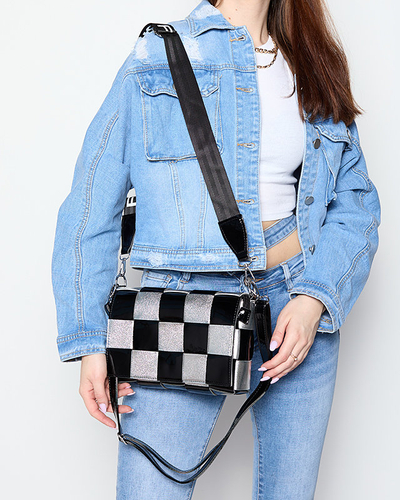 Kleine Damenhandtasche in Schwarz und Silber - Accessoires