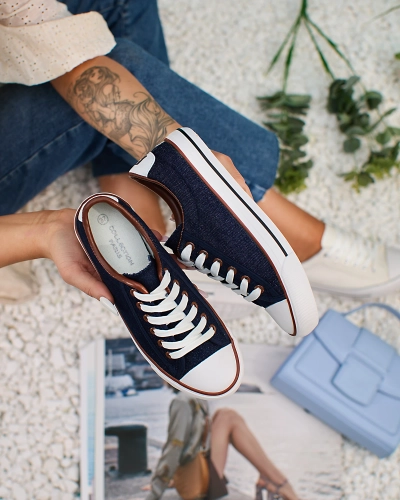 Royalfashion Marineblaue Damen Gumpy Sneakers