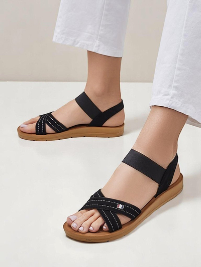 Royalfashion Damensandalen mit elastischem Zerefis