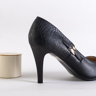Чорні жіночі туфлі на шпильці з пряжкою Choth- Footwear