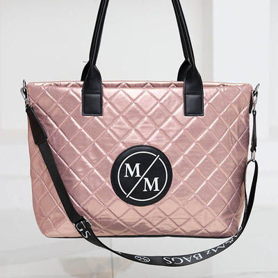 Gesteppte Glitzer-Shoppertasche für Damen in Rosa - Accessoires