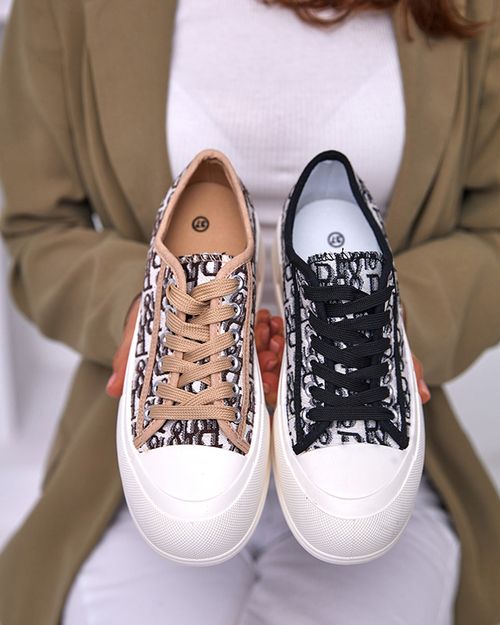 Жіночі кеди з візерунком на платформі в білому кольорі Berika - Взуття