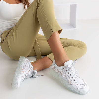 Weiße Damen-Sportschuhe mit Pailletten Polja - Footwear