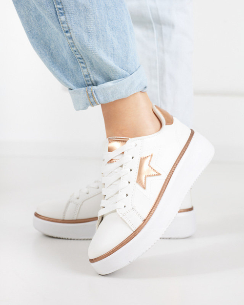 Біло-рожеві жіночі кеди Taqeva