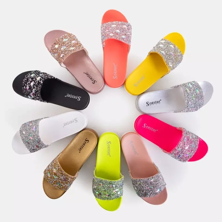 OUTLET Schwarze Plateausandalen für Damen mit Zirkonia Sailor - Schuhe