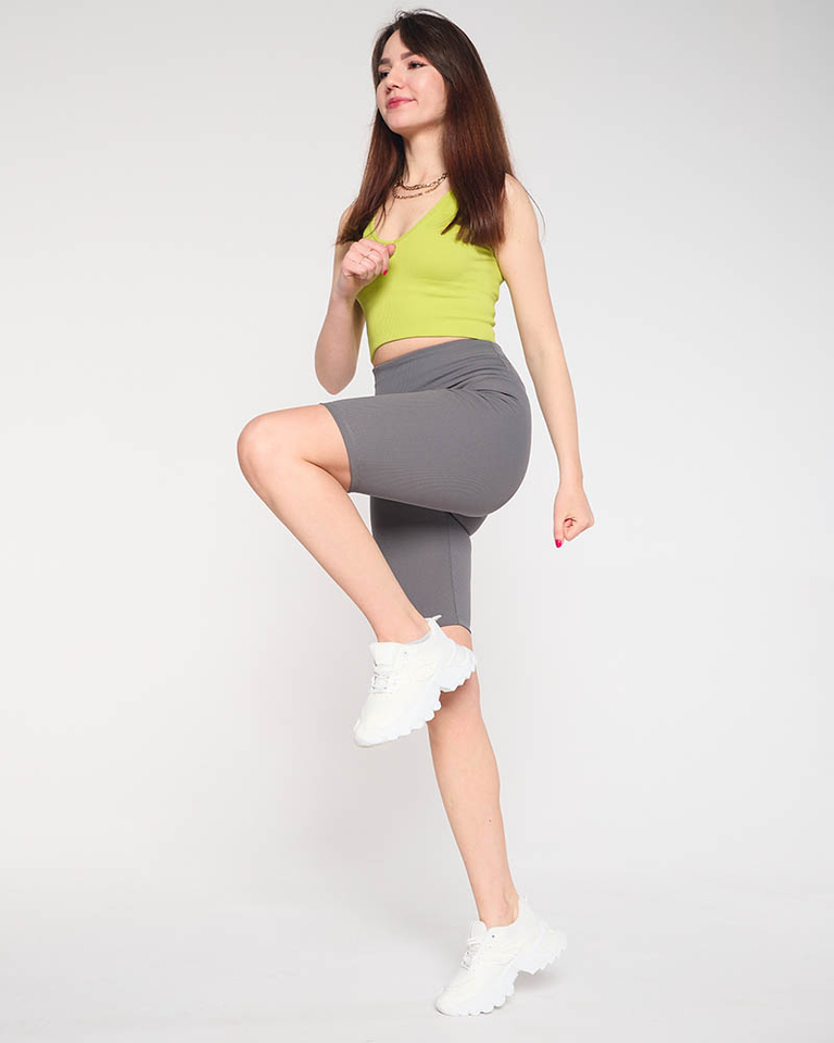 Radleggings dunkelgrau für Damen - Kleidung