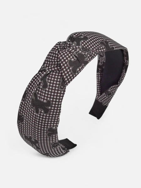 Royalfashion Haarband mit Karomuster, Flechtdesign und Bären