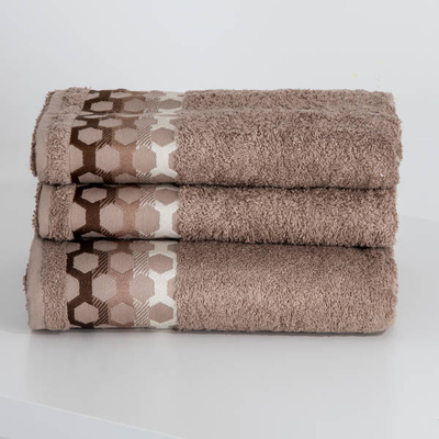 Braune Handtücher mit Mustern 3 Stück - Handtücher