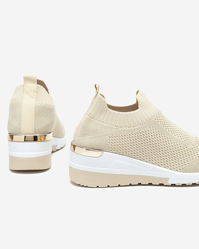 Beige Sportschuhe für Damen mit Keilabsatz Rishmia - Footwear