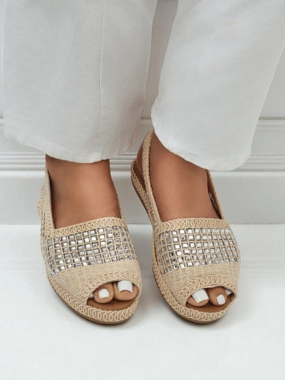 Damen-Espadrille-Sandalen mit Strasssteinen Belle Sparkle