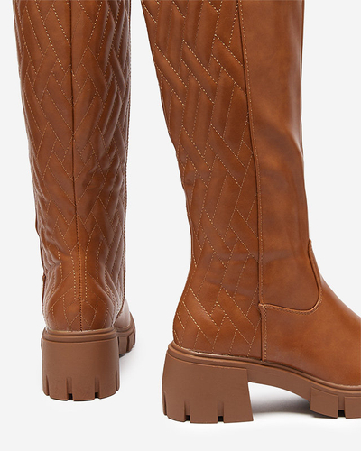 Braune Damenstiefel bis zur Wadenmitte Radisha - Footwear