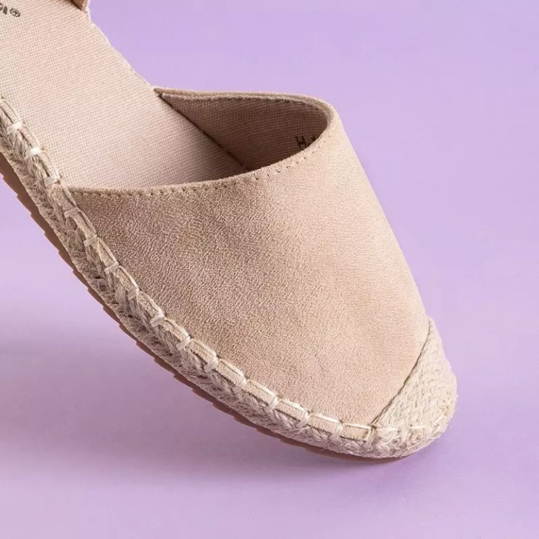 OUTLET Gebundene Damen Espadrilles in beige Edola - Schuhe