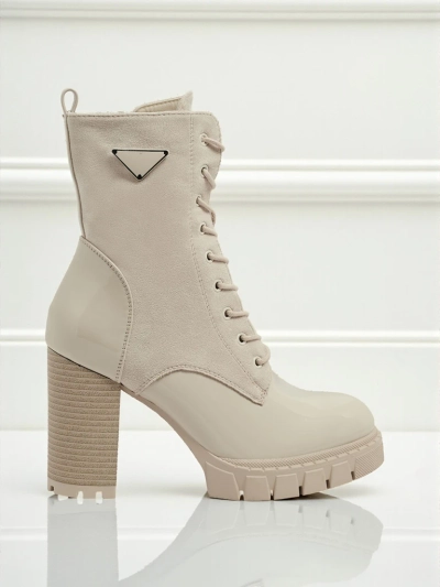 Damen Stiefeletten Öko-Wildleder mit Blockabsatz Event Bramble
