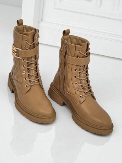 Gesteppte Damen Stiefeletten aus ökologischem Leder Sable Rose