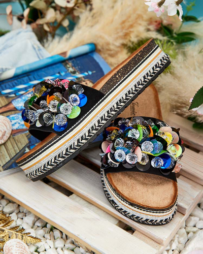 Royalfashion Damen Loassa Strass-Flip-Flops