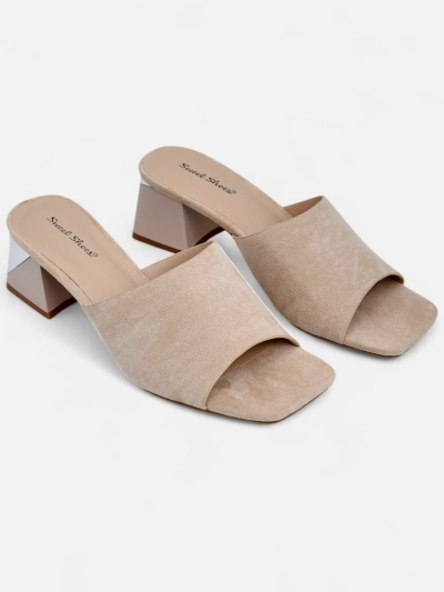 Royalfashion Damenslides mit dekorativen Absätzen Vollatie