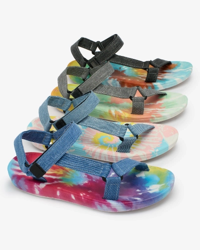 Royalfashion Hellblaue Damensandalen mit farbiger Sohle Asottil