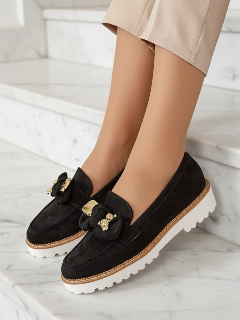 Nero Elegante Mokassins aus Ökologischem Leder