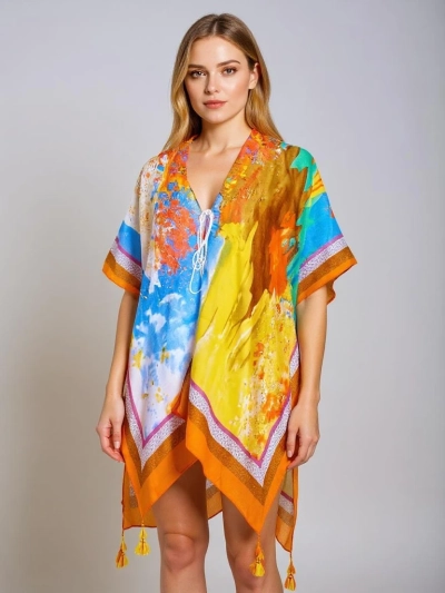 Farbenfrohes Pareo Callista von Royalfashion – Luftiges Strandkleid bis zum Knie
