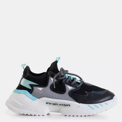 OUTLET Чоловічі чорні кросівки з м'ятними елементами Gain - Взуття