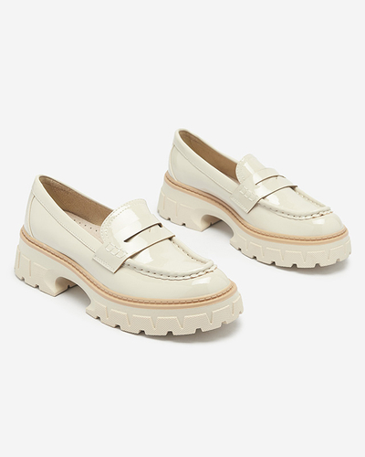 Beige lackierte Mokassins für Damen Mewira - Footwear