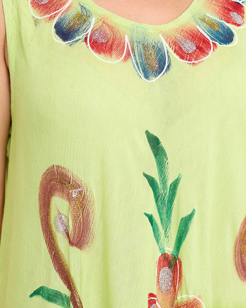 Жіноча зелена пляжна сукня з квітковим візерунком - Одяг