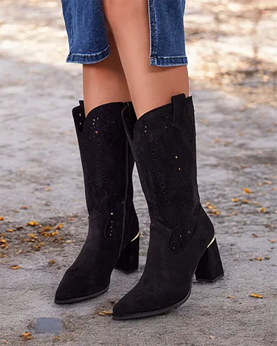 Royalfashion Evolle durchbrochene Stiletto-Stiefel