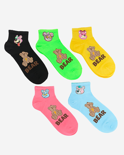 Set Damensocken mit Aufdruck 5 / Packung - Unterwäsche